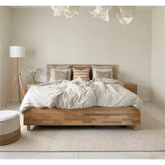 Lit coffre bois chêne naturel collection Frame
