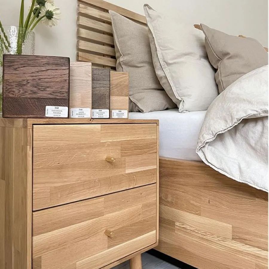 Lit coffre bois chêne  collection Frame