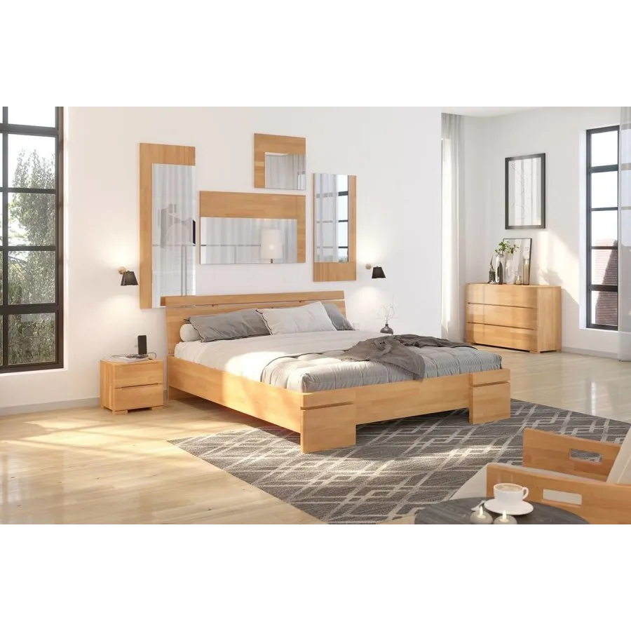 Chevet en bois massif 2 tiroirs pour lit adulte collection NOTTE