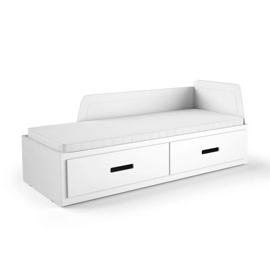 lit gigogne en pin blanc pour chambre enfant collection TOM
