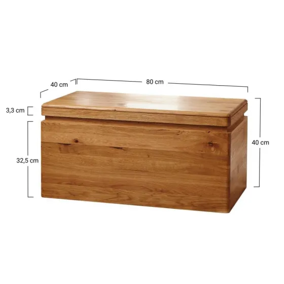 Coffre rangement bois 80x40x40 cm collection Oslo