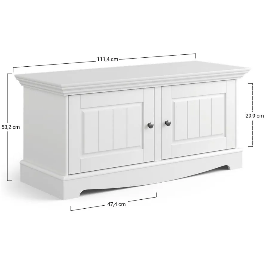 Dimensions meuble chaussure bois blanc collection Ancona