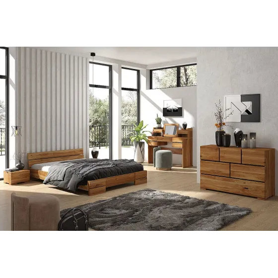 Commode bois chêne massif chambre adulte Nicea
