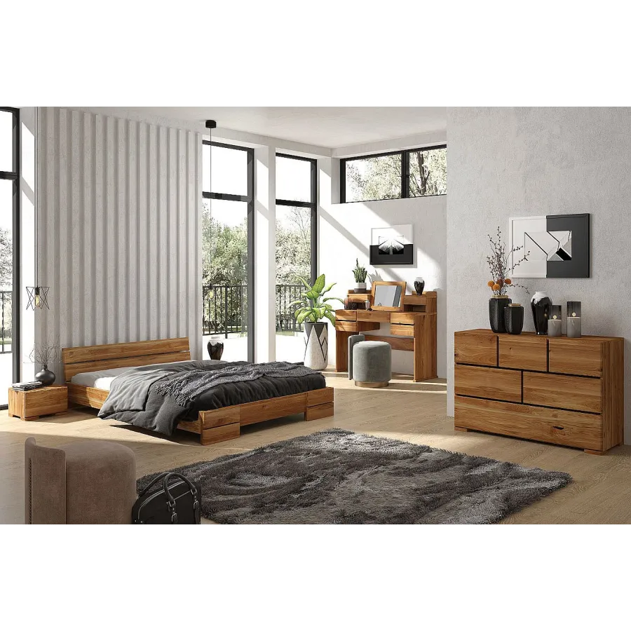 Commode bois chêne massif chambre adulte Nicea