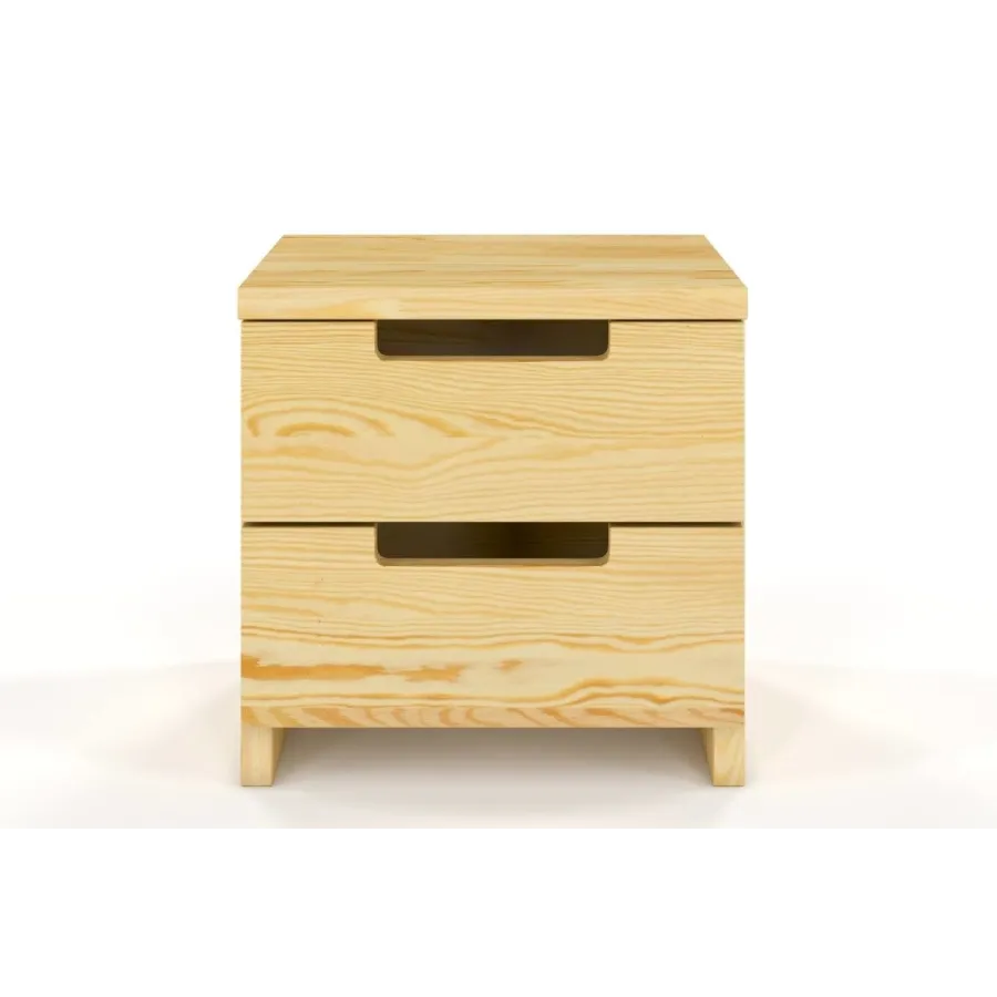 Table de chevet pin naturel 2 tiroirs collection ZENNO