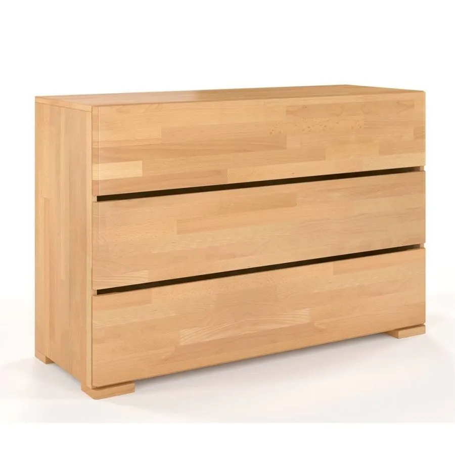 Commode 3 tiroirs en bois massif naturel collection MODERNA