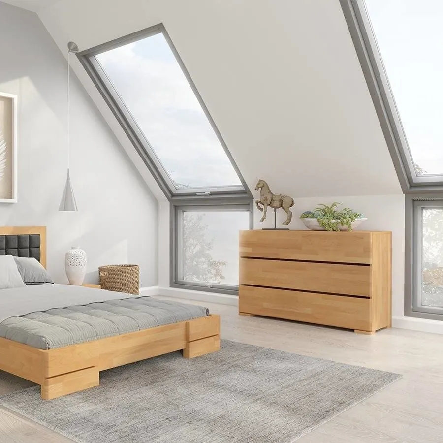 Commode 3 tiroirs en bois chambre adulte collection MODERNA
