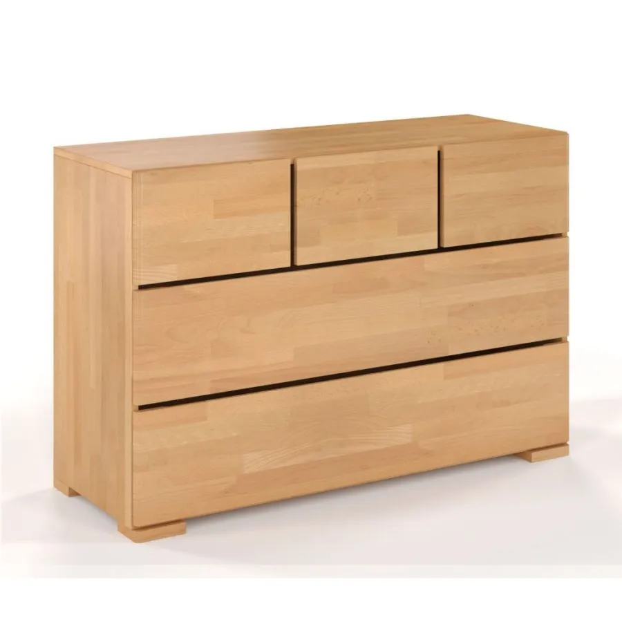commodes bois naturel 5 tiroirs collection MODERNA