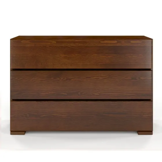 Commodes en pin noyer 3 tiroirs collection  MODERNA