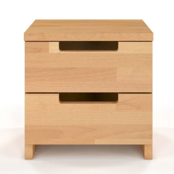 Chevet en bois finition naturel 2 tiroirs collection ZENNO