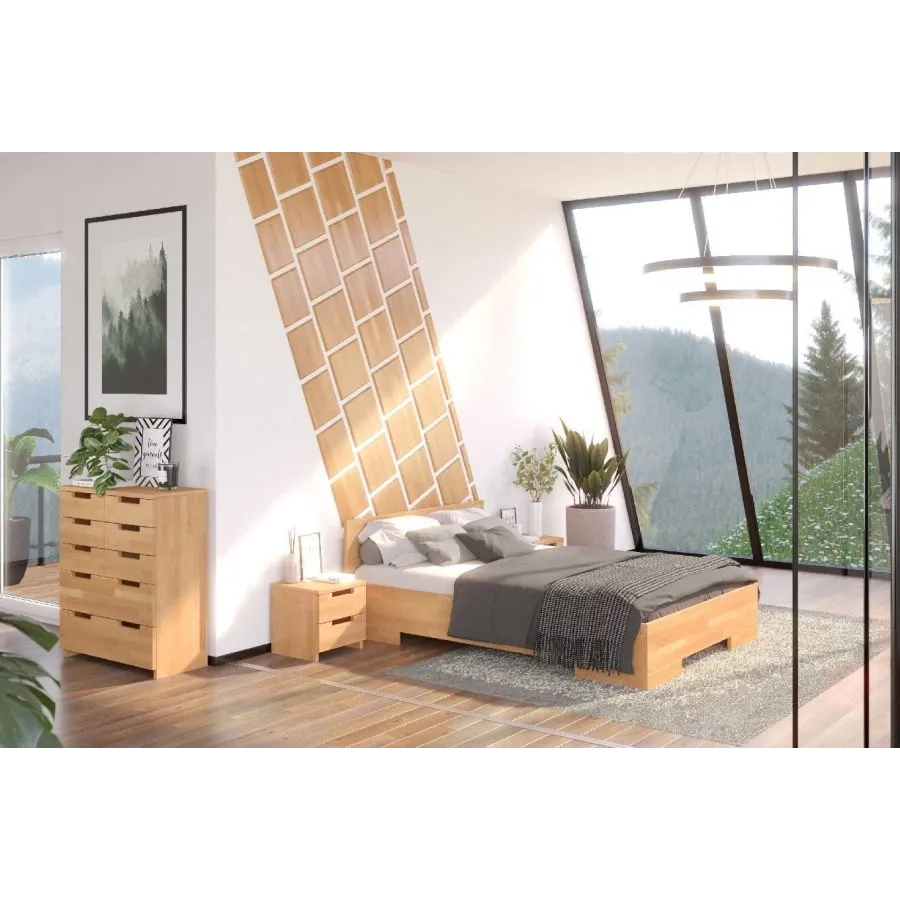 Chevet en bois 2 tiroirs chambre adulte collection ZENNO
