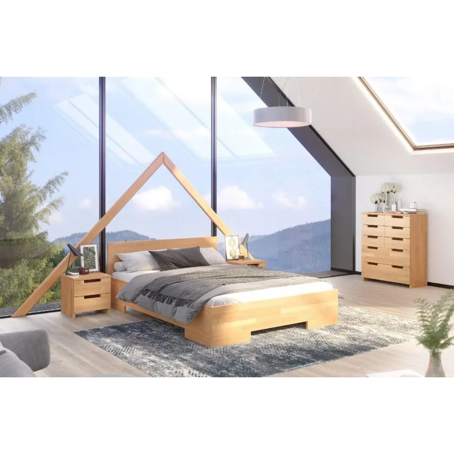 Chevet en bois finition 2 tiroirs pour lit collection ZENNO