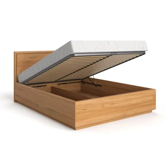 Lit bois massif avec coffre et sommier relevable collection Vancouver SLIM