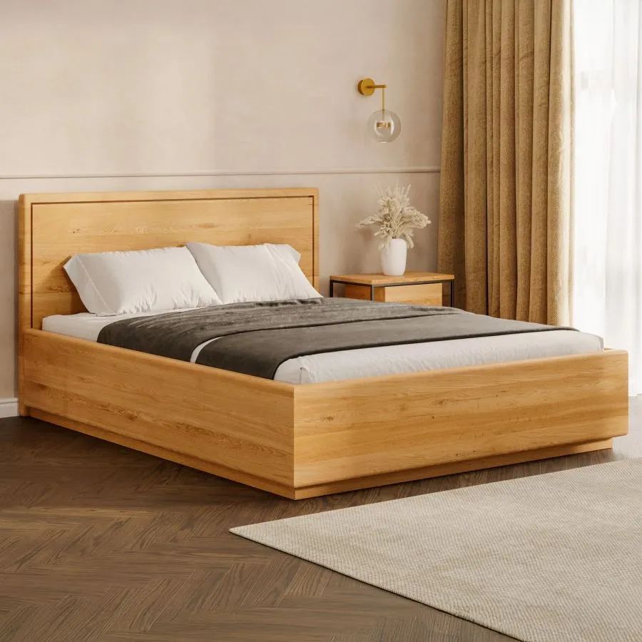 Lit bois massif 180x000 avec coffre collection Vancouver SLIM