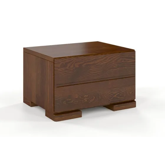 Table de nuit en pin couleur noyer 1 tiroir collection INDIGO