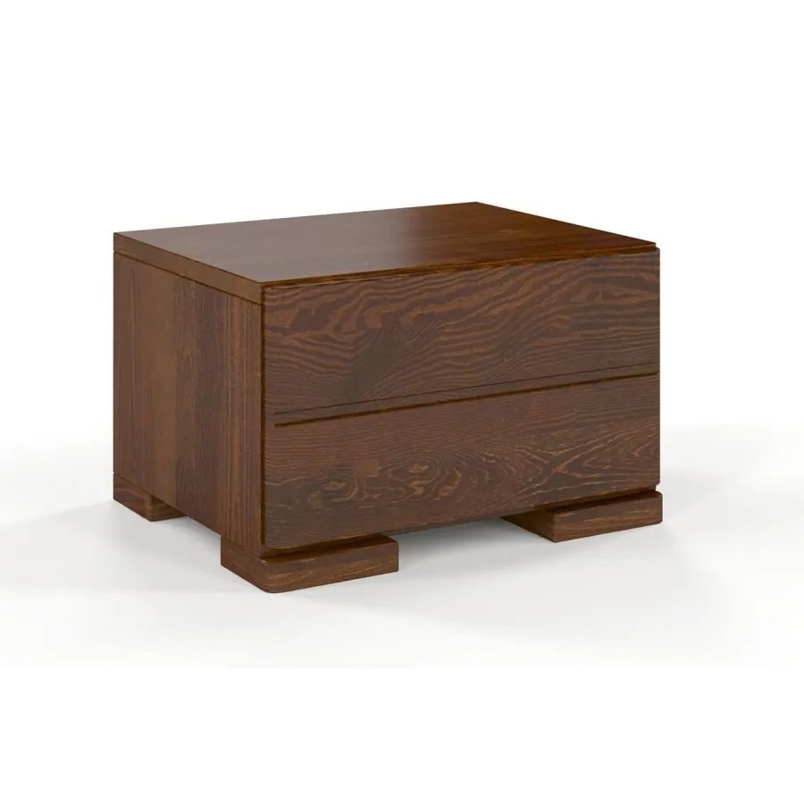 Table de nuit en pin couleur noyer 1 tiroir collection INDIGO