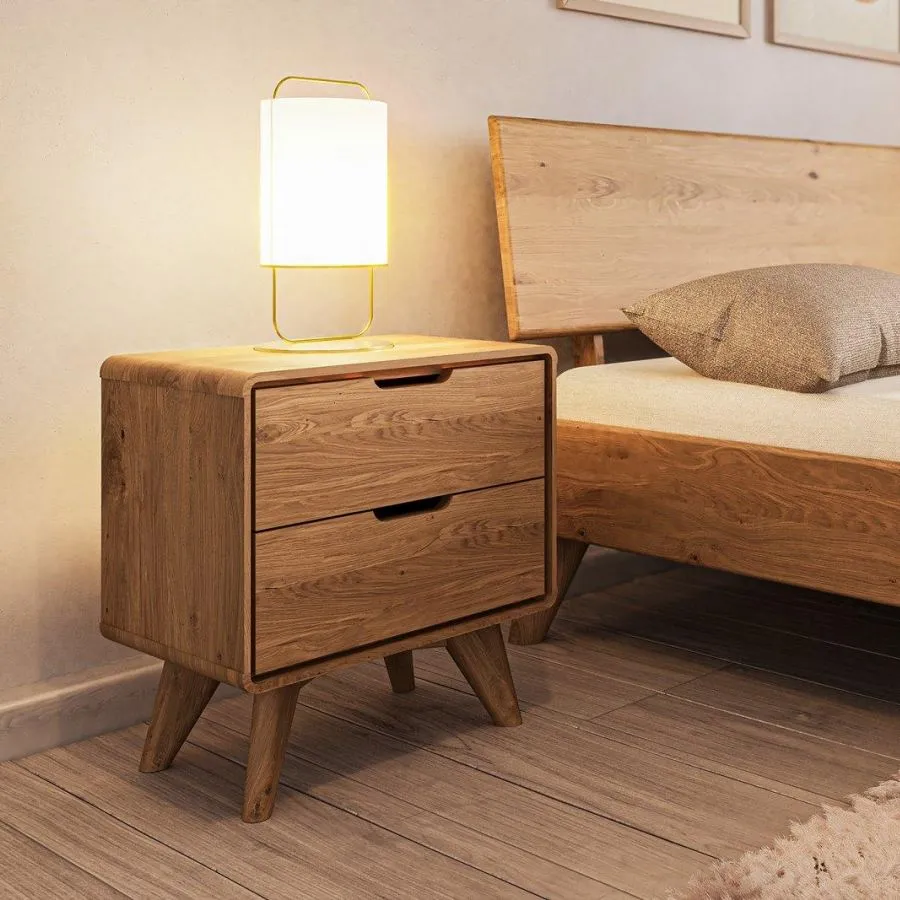 Table de nuit en bois chêne naturel collection Sven