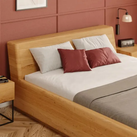 Lit coffre bois design 160x200 collection MEZZO