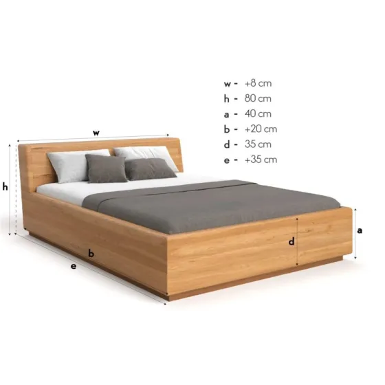 Dimensions lit coffre en bois  collection MEZZO