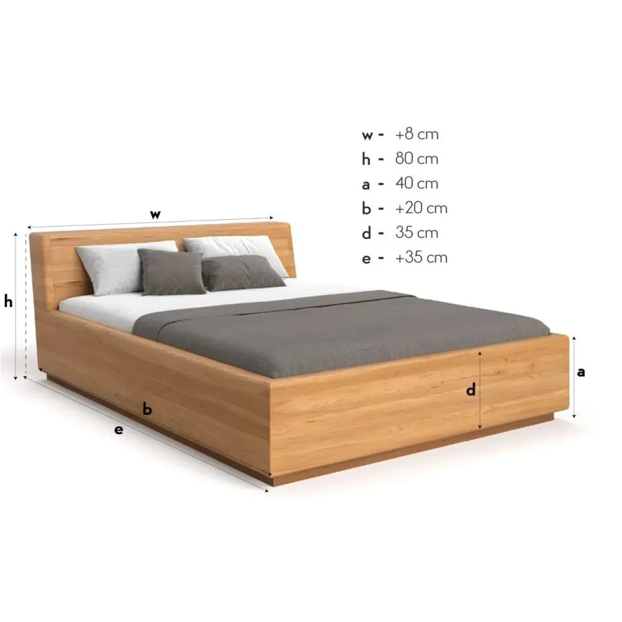Dimensions lit coffre en bois  collection MEZZO