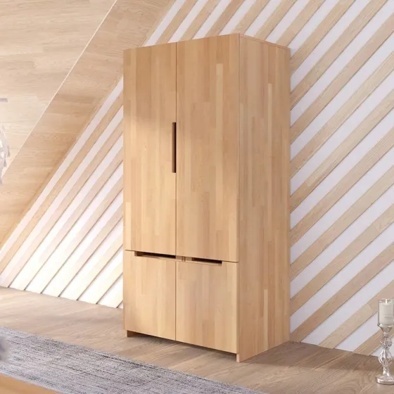Armoire 4 portes en bois chambre adulte collection BORGA