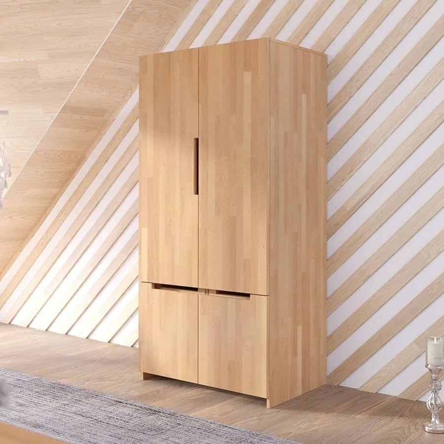 Armoire 4 portes en bois chambre adulte collection BORGA