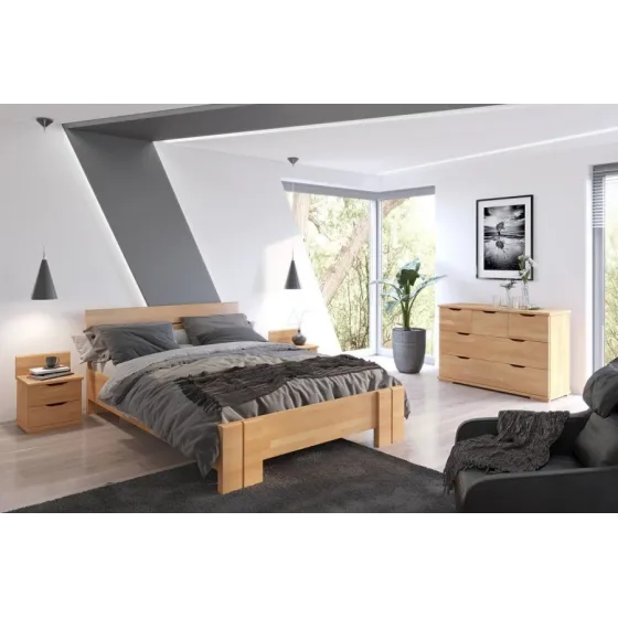 Table de chevet bois 2 tiroirs chambre adulte collection MODENA