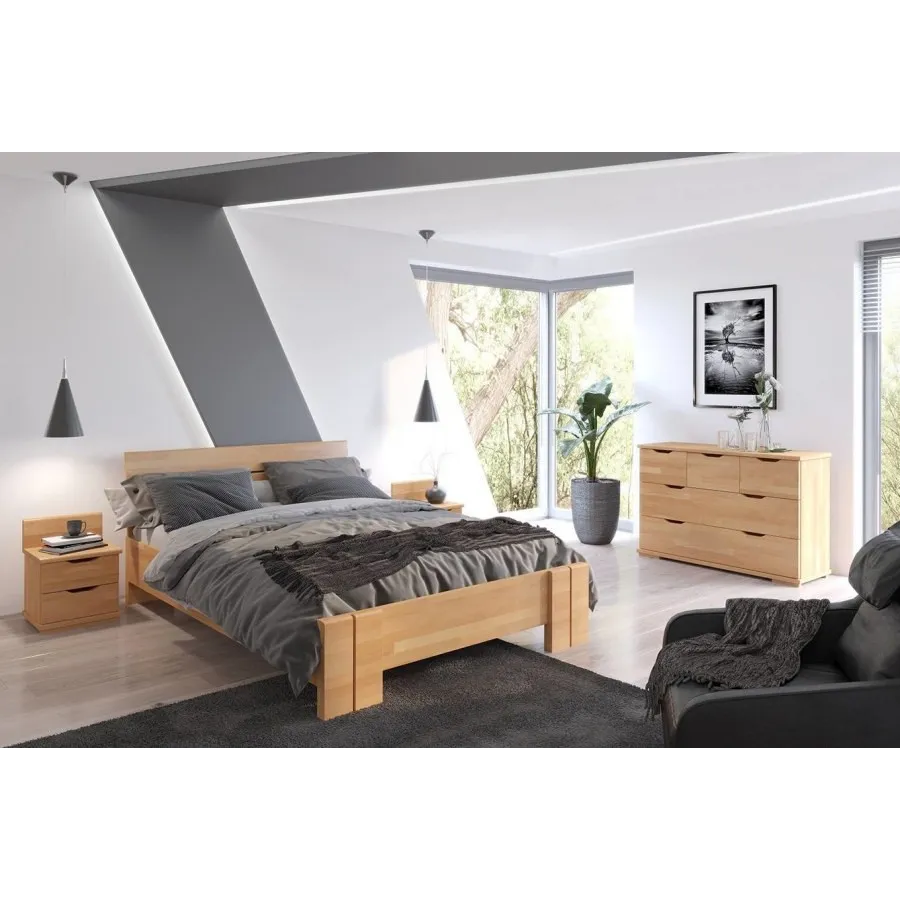 Table de chevet bois 2 tiroirs chambre adulte collection MODENA