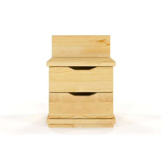 Table de chevet pin massif 2 tiroirs collection MODENA