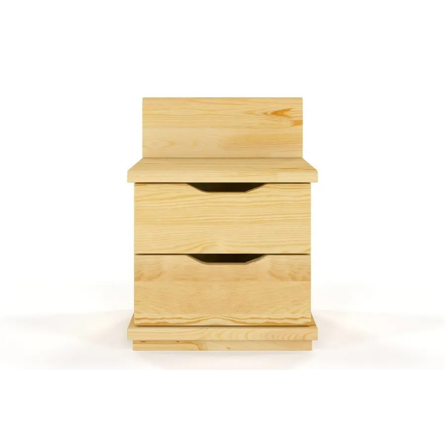 Table de chevet pin massif 2 tiroirs collection MODENA