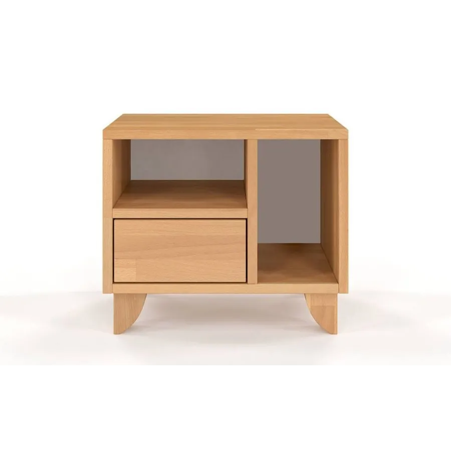 Table de chevet en bois avec rangements KIRU