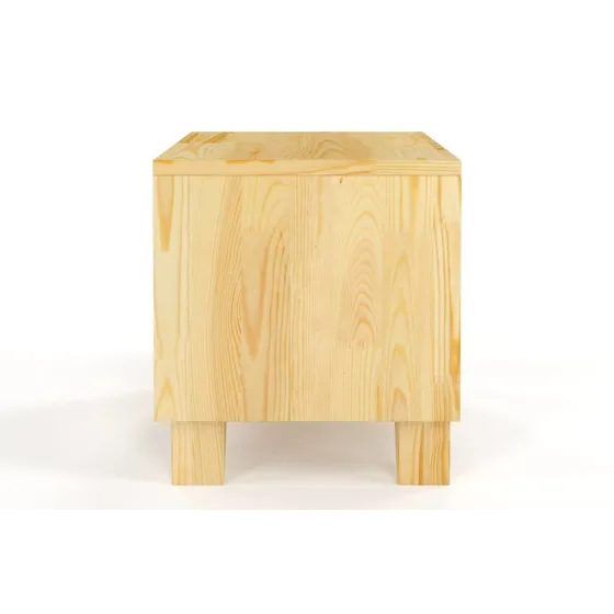 Table de chevet 100 % en pin massif avec rangements collection KIRU