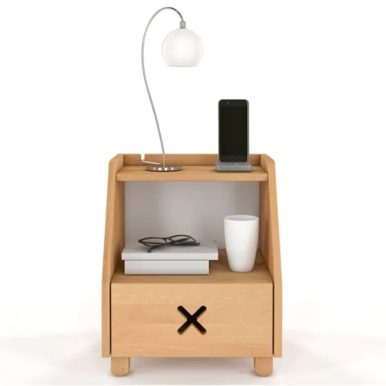 Table de chevet en bois naturel design scandinave collection NIKO