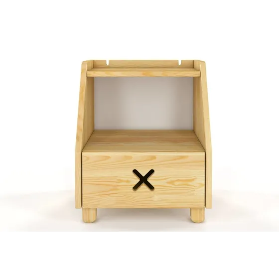 Table de chevet pin naturel design scandinave collection NIKO