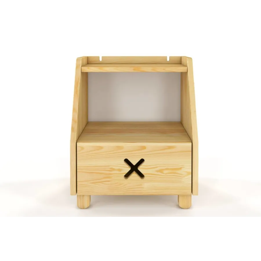 Table de chevet pin naturel design scandinave collection NIKO