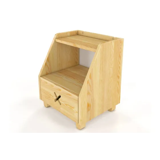 Table de chevet pin naturel niche de rangement collection NIKO