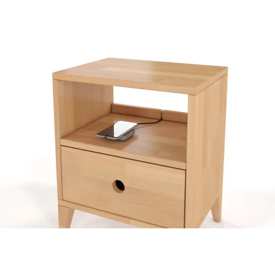 Table de chevet bois 1 niche de rangement collection VERO