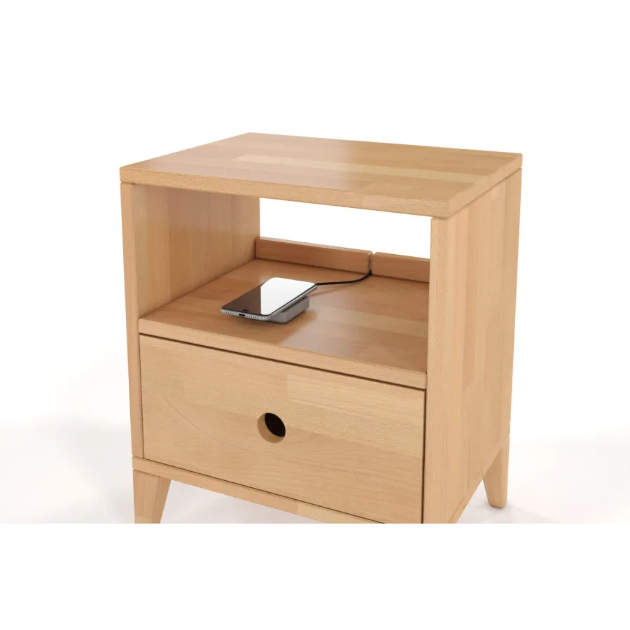 Table de chevet bois 1 niche de rangement collection VERO