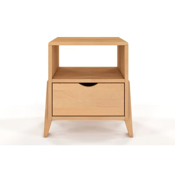 Table de nuit en bois finition naturel 1 tiroir collection NINA
