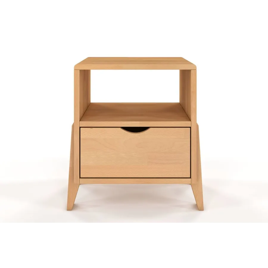 Table de nuit en bois finition naturel 1 tiroir collection NINA