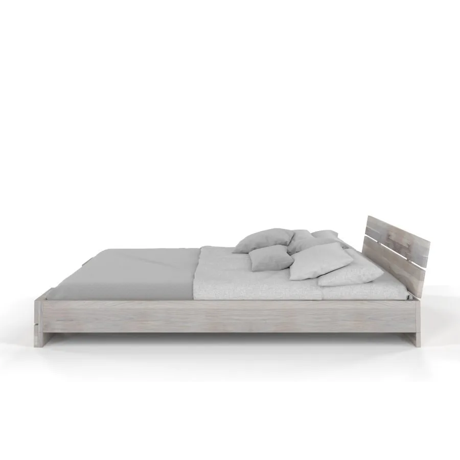 Lit chêne massif blanchi 160x200 collection INDIGO