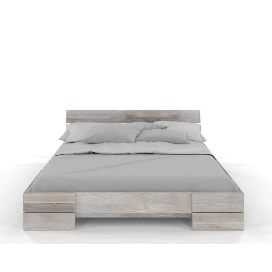 Lit chêne massif finition blanchi collection INDIGO