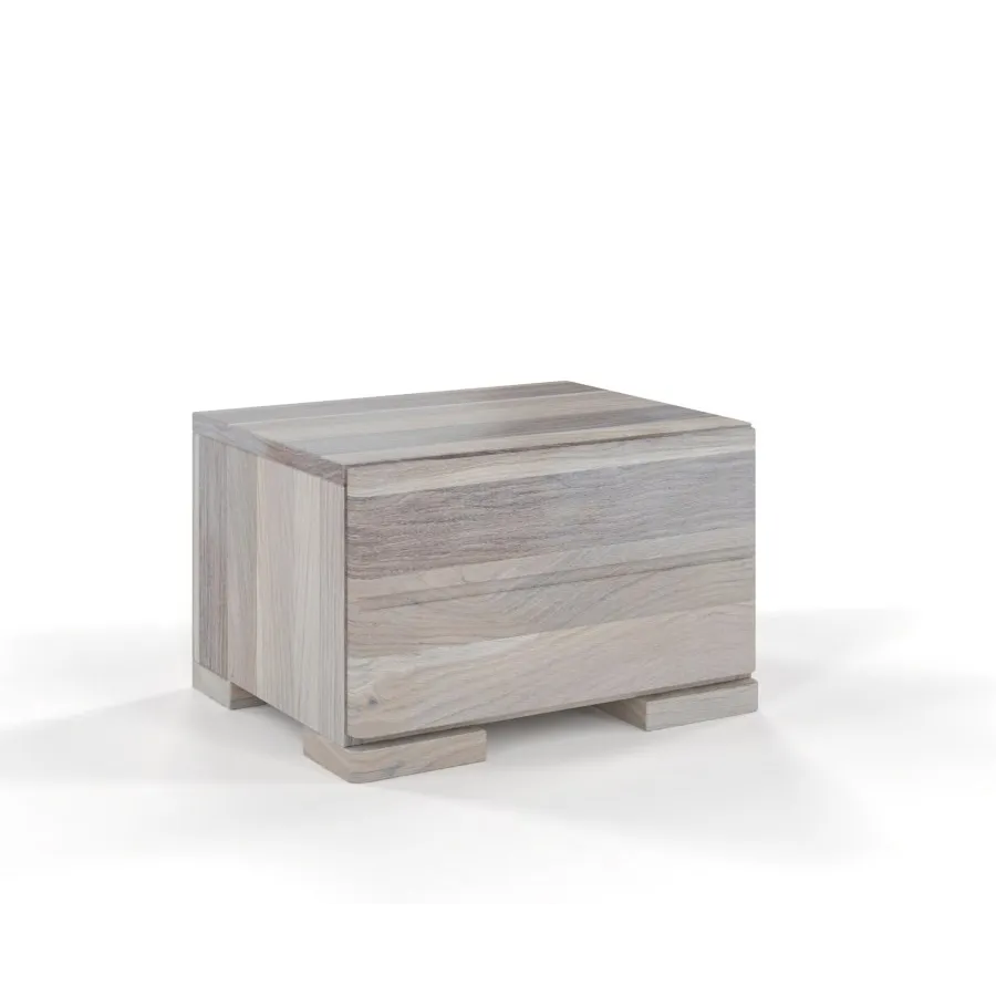 Table de chevet en chêne blanchi collection INDIGO